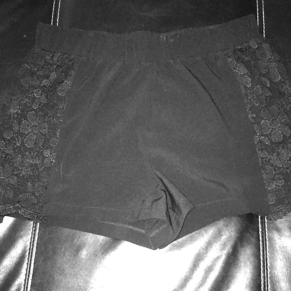 Black lace shorts